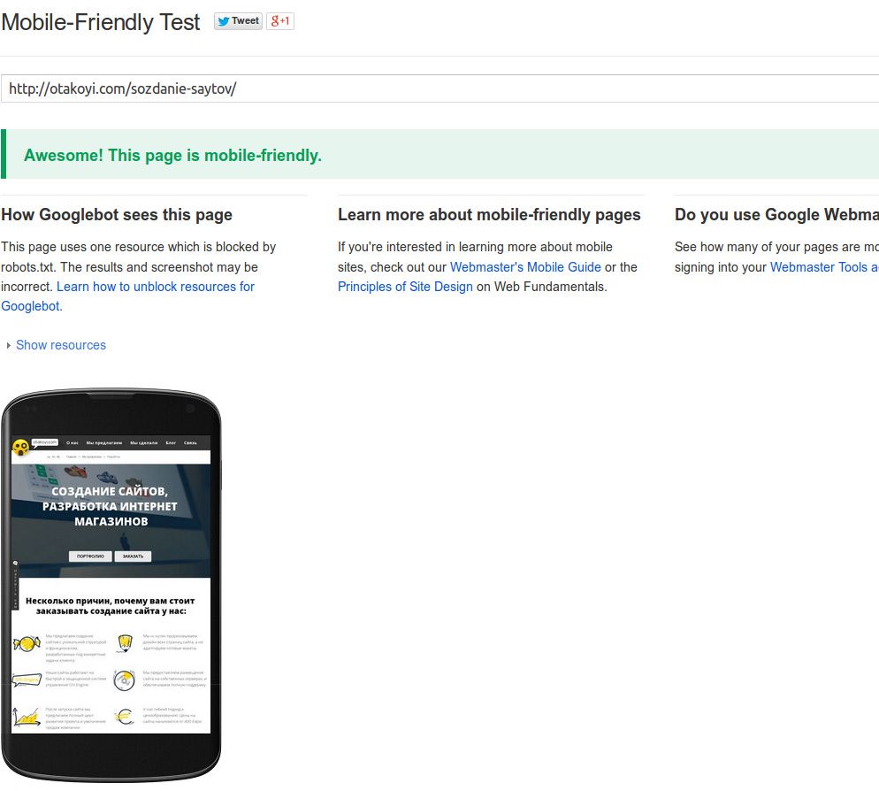 Google mobile friendly